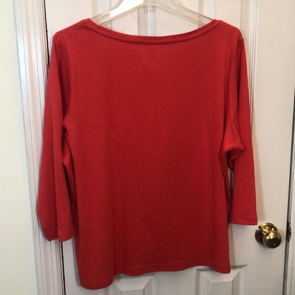 Talbots women’s 2XP Orange touch of Coral 100% cotton Used Pit to PIT 24 1/4" U - Picture 5 of 13
